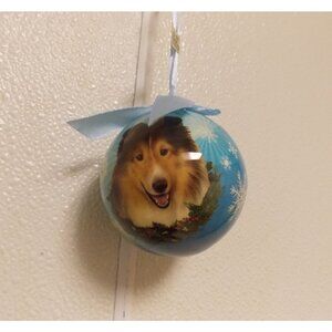 Sheltie Christmas Ornament Shatter Proof Ball 2.75" Diameter